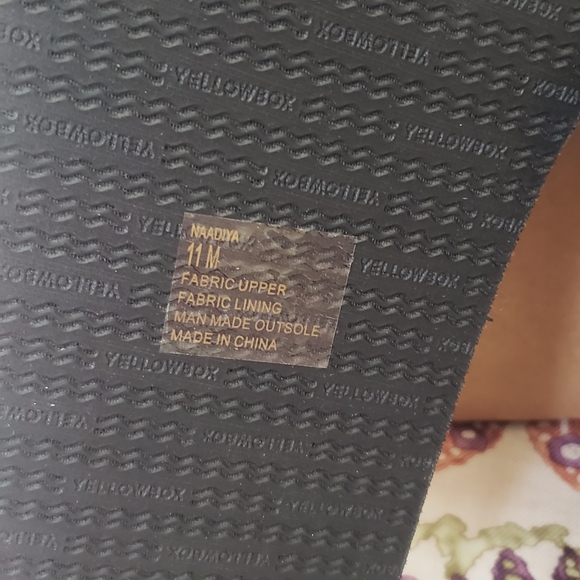 Yellow Box Chevron Pattern Sandals - Picture 2 of 3